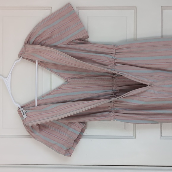 Madewell Striped Puff-Sleeve Tapered Jumpsuit Size 0 - Picture 6 of 8